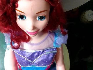 Amateur Ariel Little Mermaid My Size Doll cum tribute