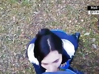 Outdoor Guy fucked Russian shemale
