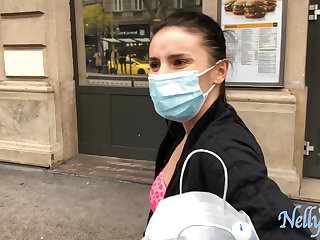 Romanian Stranger helps her to lift the bags in exchange for a blowjob